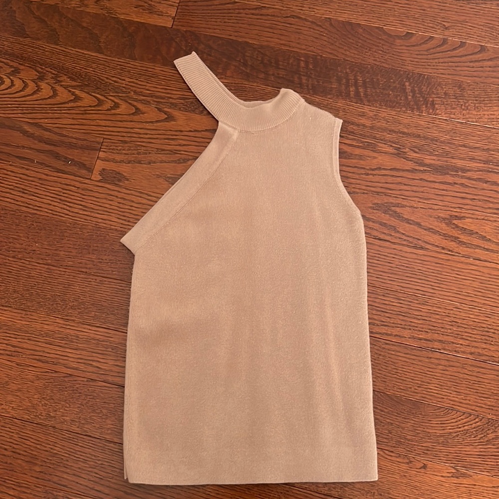 Charcoal Clothing One shoulder nude tank top